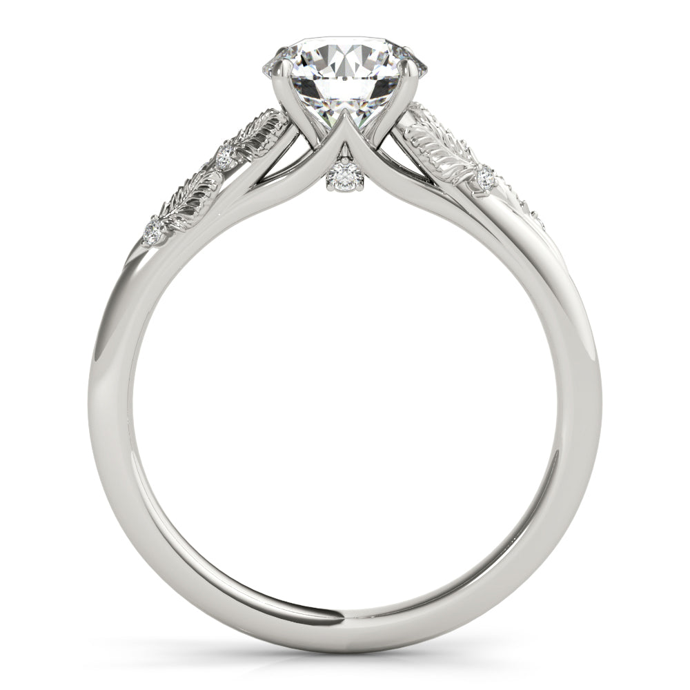 Laurel Round Diamond Solitaire Engagement Ring-VIRABYANI